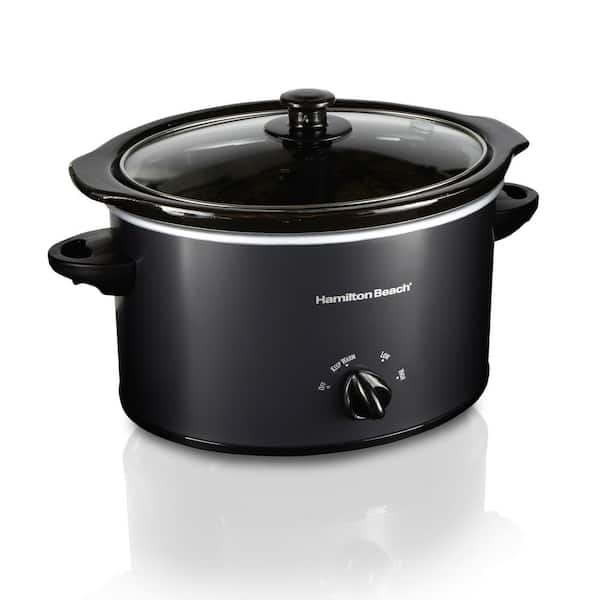 Better Chef 4 qt. Oval Slow Cooker with Removable Stoneware Crock in Silver  Stainless Steel 985117929M - The Home Depot