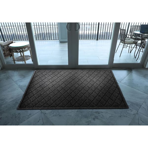 Waterhog Argyle Charcoal 45 in. x 70 in. PET Polyester Indoor Outdoor Estate Mat