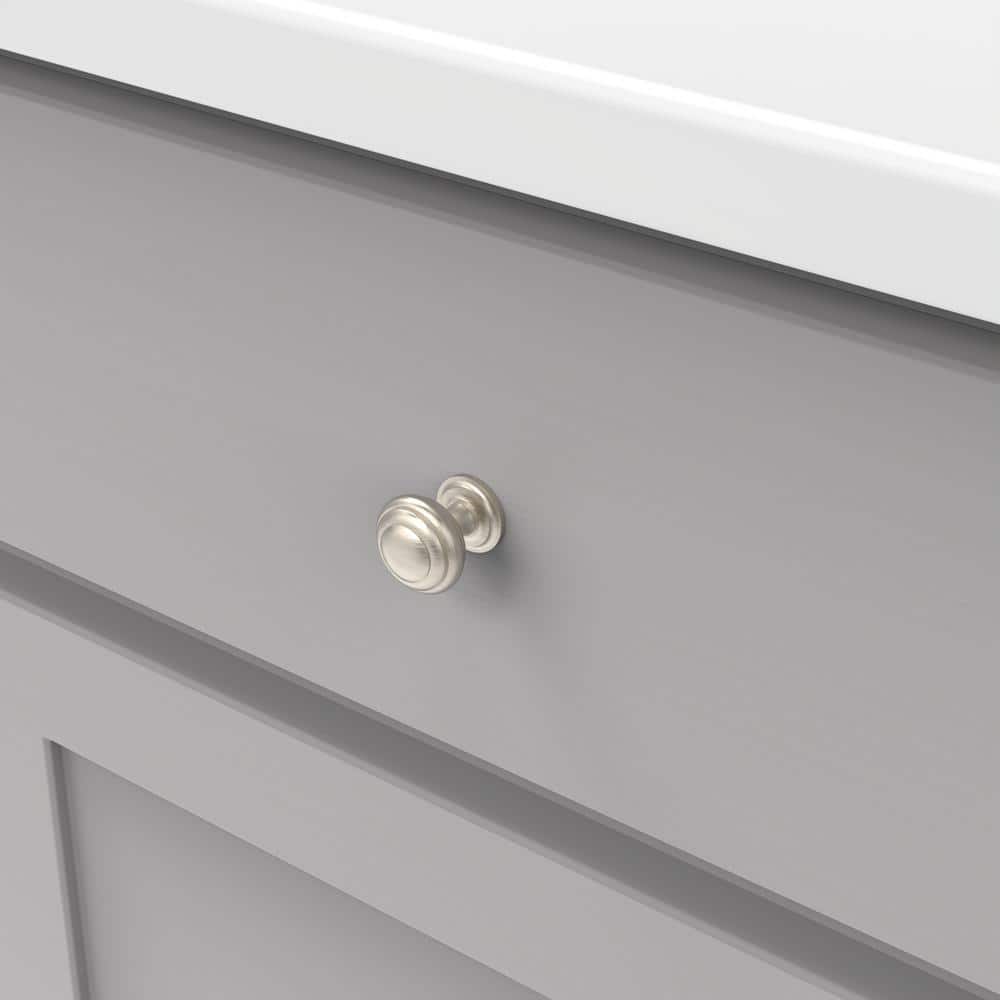 1-Inch Satin Nickel Round Cabinet Knob with Mounting Hardware