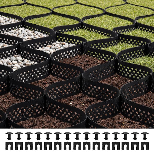 SKYSHALO Ground Grid 1885 lbs. per sq.ft. Load Geo Grid 3 in. Hx25 ft. L x 9.5 ft. W Permeable Stabilization System Plastic Paver
