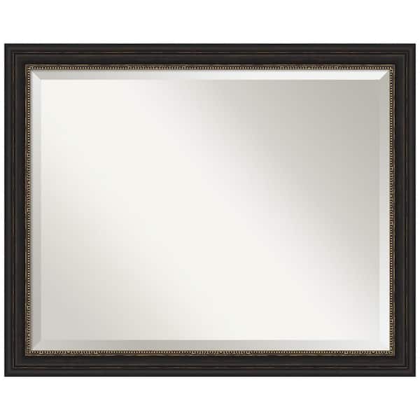 Amanti Art Medium Rectangle Bronze Bronze/Copper Metallic Beveled Glass Modern Mirror (25.5 in. H x 31.5 in. W)