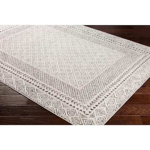 Lucillia Medium Grey 9 ft. 3 in. x 12 ft. 3 in. Border Area Rug