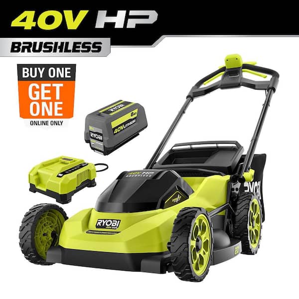 40V HP Brushless 20" Cordless Electric Battery Multi-Blade Walk Behind Self-Propelled Lawn Mower-8.0Ah Battery & Charger