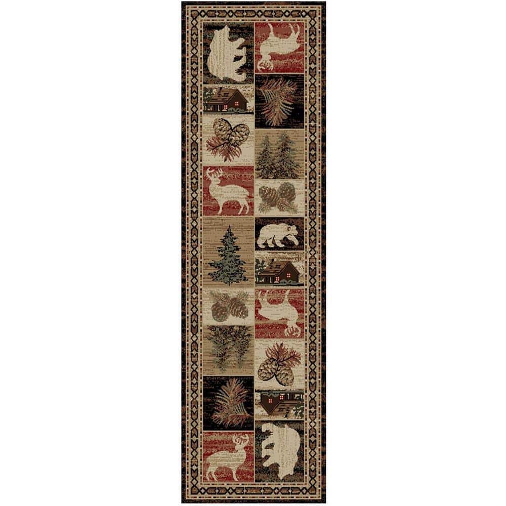 Timber Ridge Area Rug Mayberry Rug Hearthside Hillside Bluff Lodge Multi 2 ft. x 8 ft. Woven ...