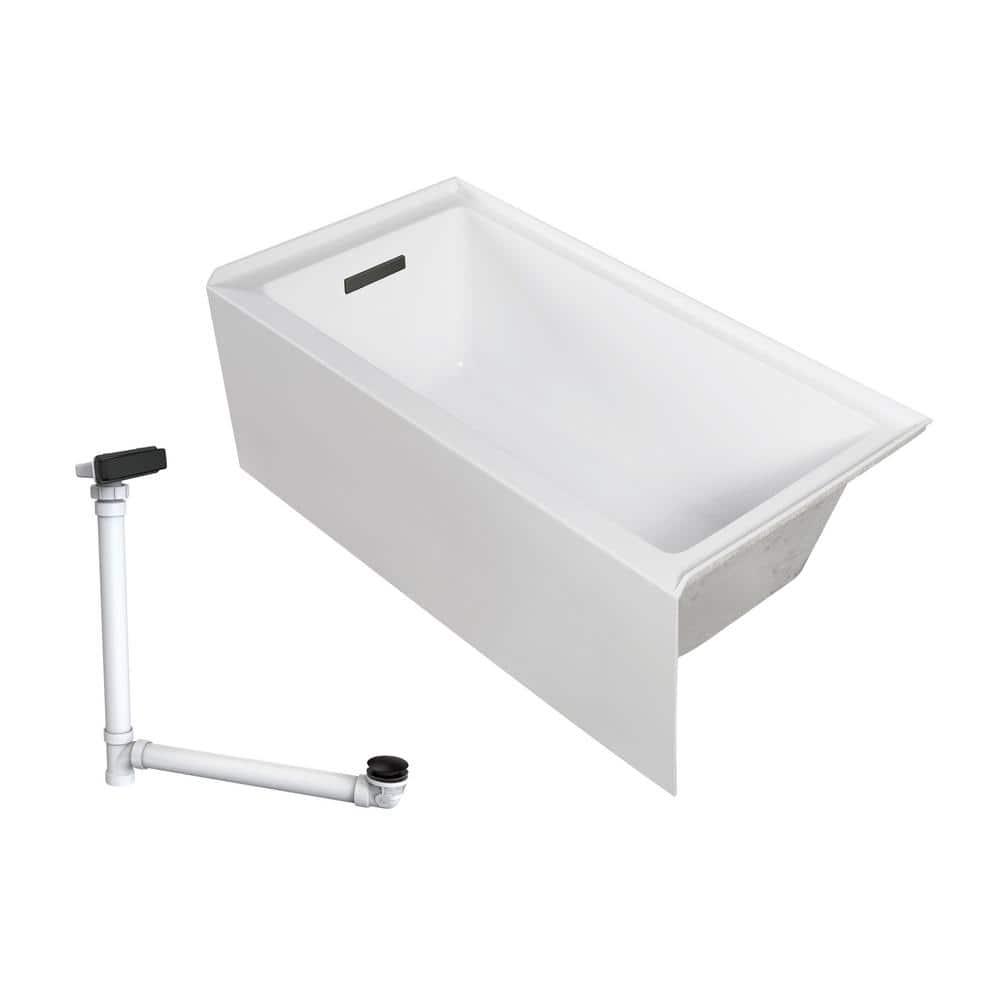 Unity 60 in. x 30 in. Soaking Bathtub with Left Drain in White/Matte Black price history on PriceWatchPro