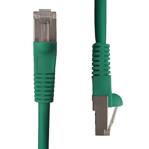 NTW 1 ft. Cat5e Snagless Shielded (STP) Network Patch Cable, Green