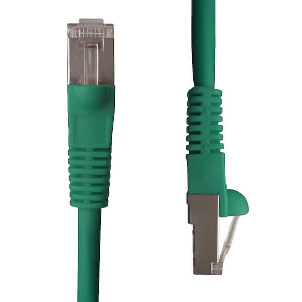 NTW 10 ft. Cat5e Snagless Shielded (STP) Network Patch Cable, Green