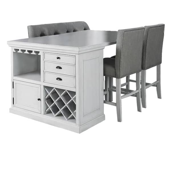 William's Home Furnishing Sutton Antique White Table Set