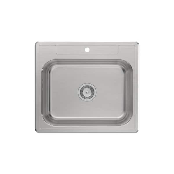 ZUHNË Fortuna 25 in. x 22 in. Drop-In Single Bowl Kitchen, Bar and RV Stainless Steel Sink