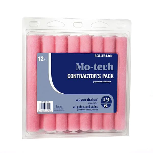 PRIVATE BRAND UNBRANDED 6 in. x 1/4 in. Woven Acrylic Mini-Roller Covers (12-Pack)