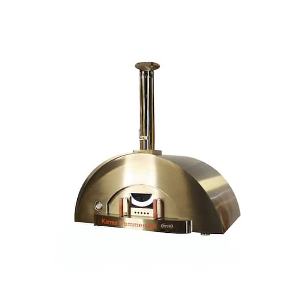 WPPO Karma 55 Commercial Wood-Fired Outdoor Pizza Oven in Stainless Steel