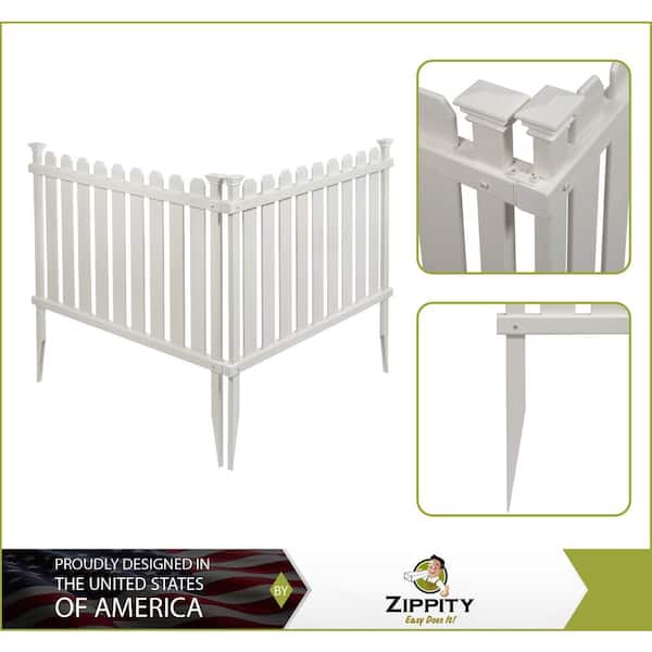 Zippity Outdoor Products Bella Puppy and Garden White Vinyl Fence Kit 2-Pack