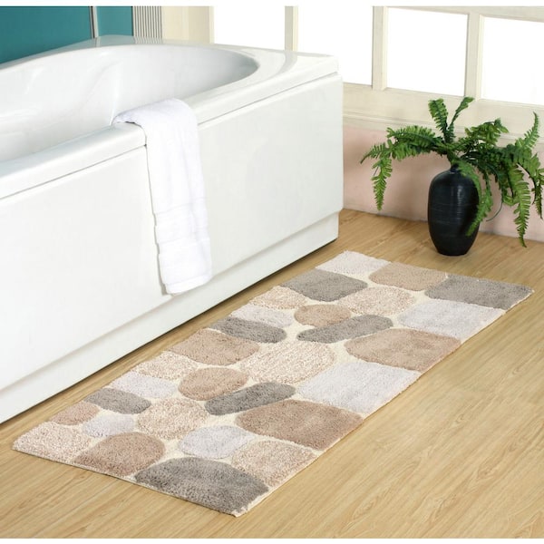 ProPlus Pebbles Amethyst 24 in. x 60 in. Bath Runner