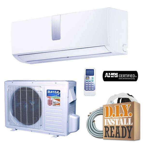 Ramsond Diy Super Efficiency Gwi Series 12 000 Btu 1 Ton Inverter Ductless Mini Split Air Conditioner And Heat Pump 230v 60hz 37gwi The Home Depot