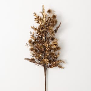 33 in. H Burnished Gold Foliage Spray; Gold