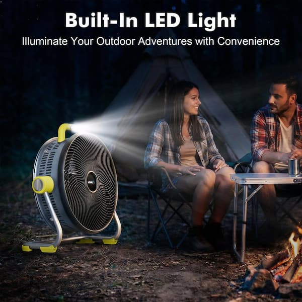 FUFU&GAGA 24 in. 6-Fan Speeds Floor Fan in Yellow with 4000 CFM