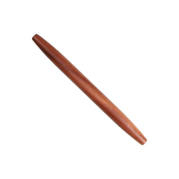 15.7 Inch Sapele Wood Natural Finish French Rolling Pin Tapered Nonstick Dough Roller for Baking Pastry