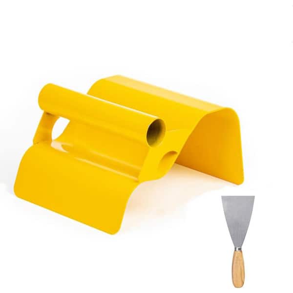 KIWDZFU 6 in. x 4 in. Stainless Steel Landscape Curb Edger Trowel with Handle and Putty Knife