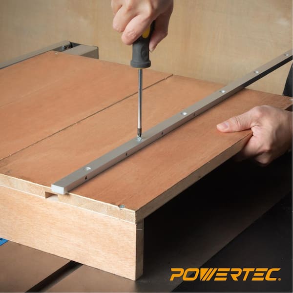 Powertec 30 In Miter Gauge Jig And Fixture Bar For Woodworking 71144 Miter Gauge Jig And Fixture Bar, Table Saw Miter Bar Home Depot