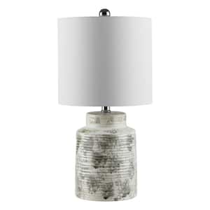 Branko 19 in. Gray Table Lamp with White Shade