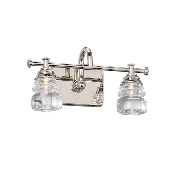 WAC Lighting Rondelle Polished Nickel LED Vanity Light Bar and Wall Sconce, 3000K