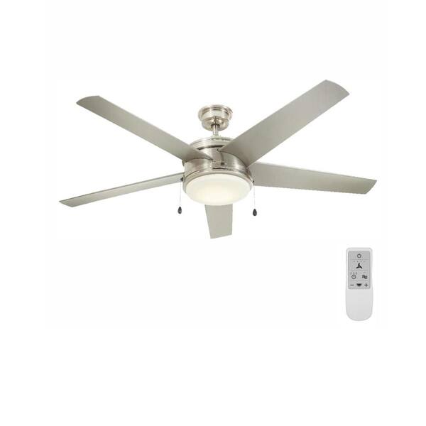 Led Brushed Nickel Ceiling Fan, 60 Inch Ceiling Fans Home Depot