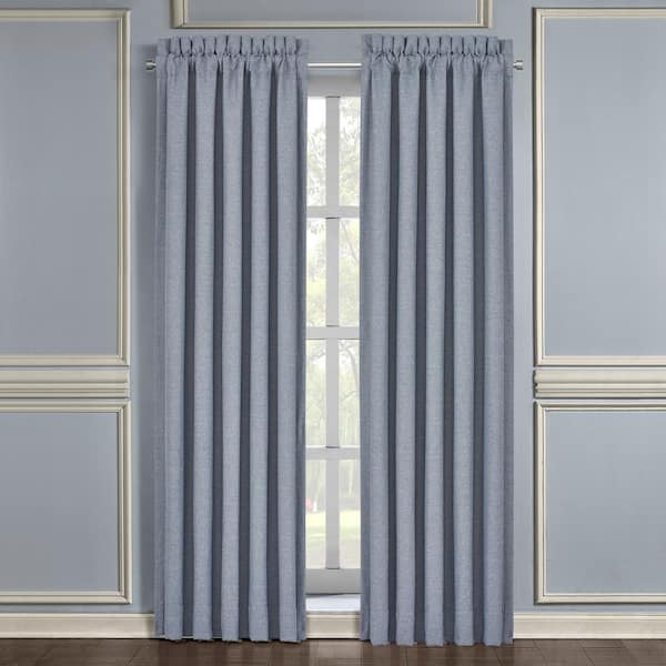 Augusta Blue Polyester 84" Window Panel Pair