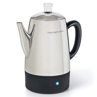 10-Cup Stainless Steel Percolator with Keep Warm Function