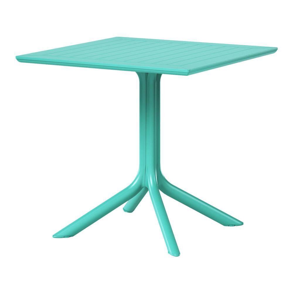 "Frond&Form Outdoor Patio Modern Poly Plastic 31.5"" Square Pedestal Dining Table, Turquoise" price history on PriceWatchPro