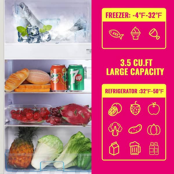 3.5 cu. ft. Manual Defrost Mini Upright Freezer in Black with Dual Door Adjustable Shelves Dorm Refrigerator Home