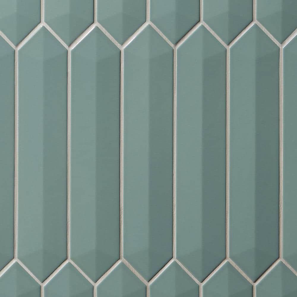 Jade 3x13 Polished Ceramic Hexagonal Wall Tile