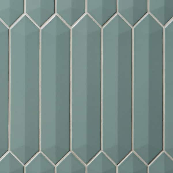 Ivy Hill Tile Axis 3D 2.6 in. x 13 in. Jade Polished Picket Ceramic Wall Tile (9.04 sq. ft. / case)