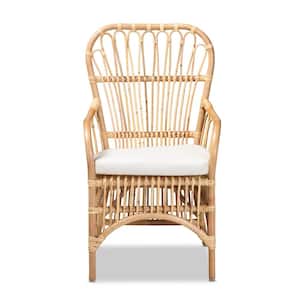 Aya Natural and White Arm Chair