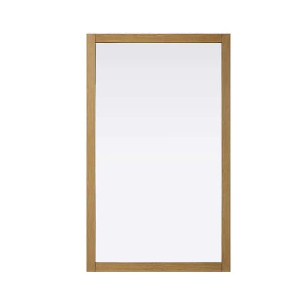 Honey Teak 60 in. W x 36 in. H Transitional Rectangle Mirror