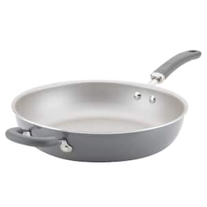 Create Delicious 12 .5 in. Aluminum Nonstick Deep Skillet, Gray Shimmer