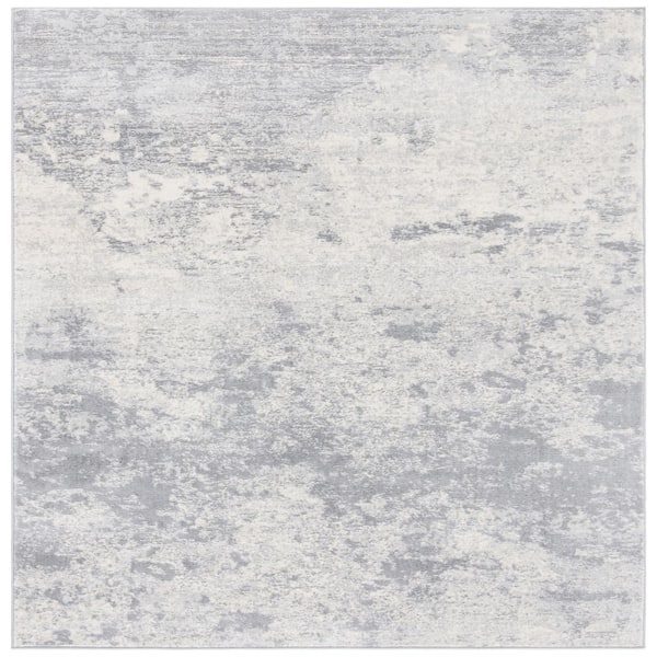 SAFAVIEH Brentwood Gray/Ivory 7 ft. x 7 ft. Square Abstract Area Rug