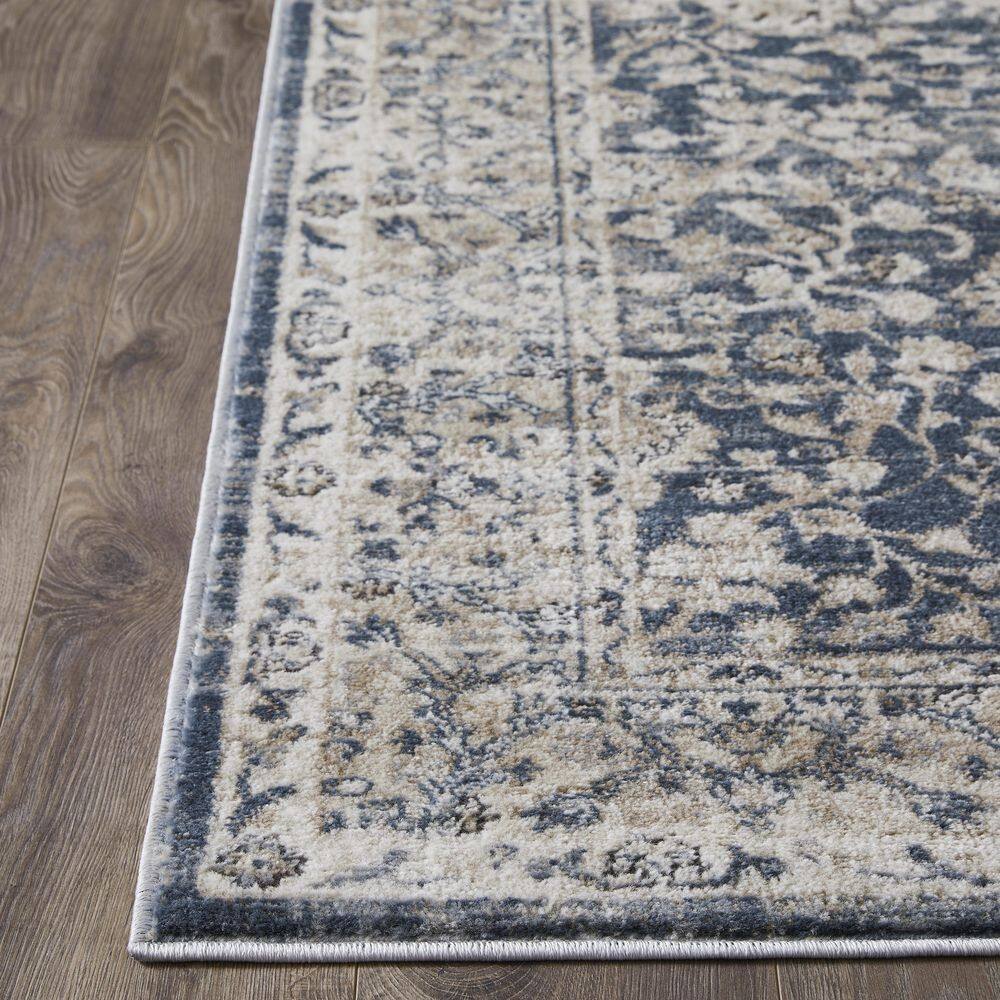 Elysian Blue 9' x 12' Rectangular Easy-Care Synthetic Area Rug
