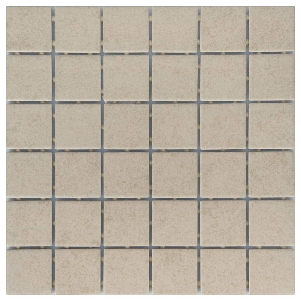 Manvel Ash Matte 12 in. x 12 in. Glazed Ceramic Mosaic Tile (1 sq. ft./Each