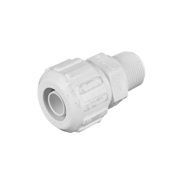 NDS Flo-Lock™ PVC Gripper Adapter, 3/4 in. SDR-9 CTS X 3/4 in. MPT, White