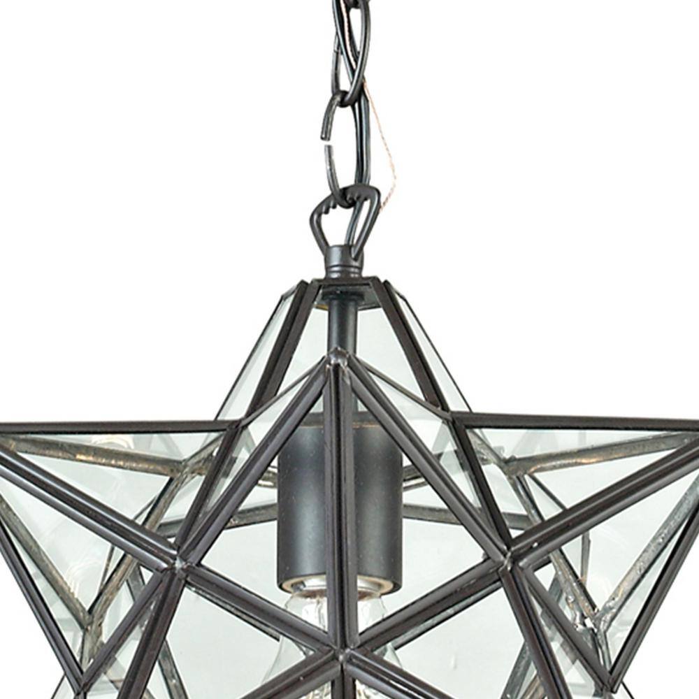 Bronze Star-Shaped Mini Pendant with Clear Glass