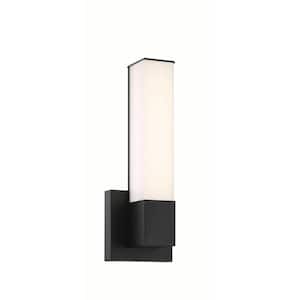 Vantage 5 in. 1-Light Black LED Vanity Light Bar with White Acrylic Shade