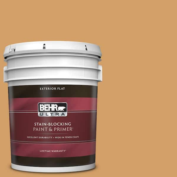 BEHR ULTRA 5 gal. MQ4 08 Golden Aura Flat Exterior Paint Primer