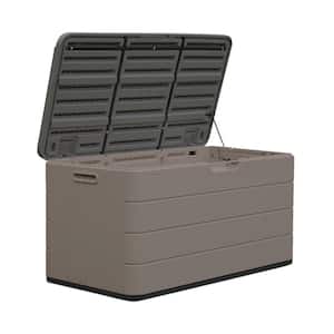 46 in. W x 24 in. D x 24 in. H Small Plastic Outdoor Storage Cabinet in Coffee