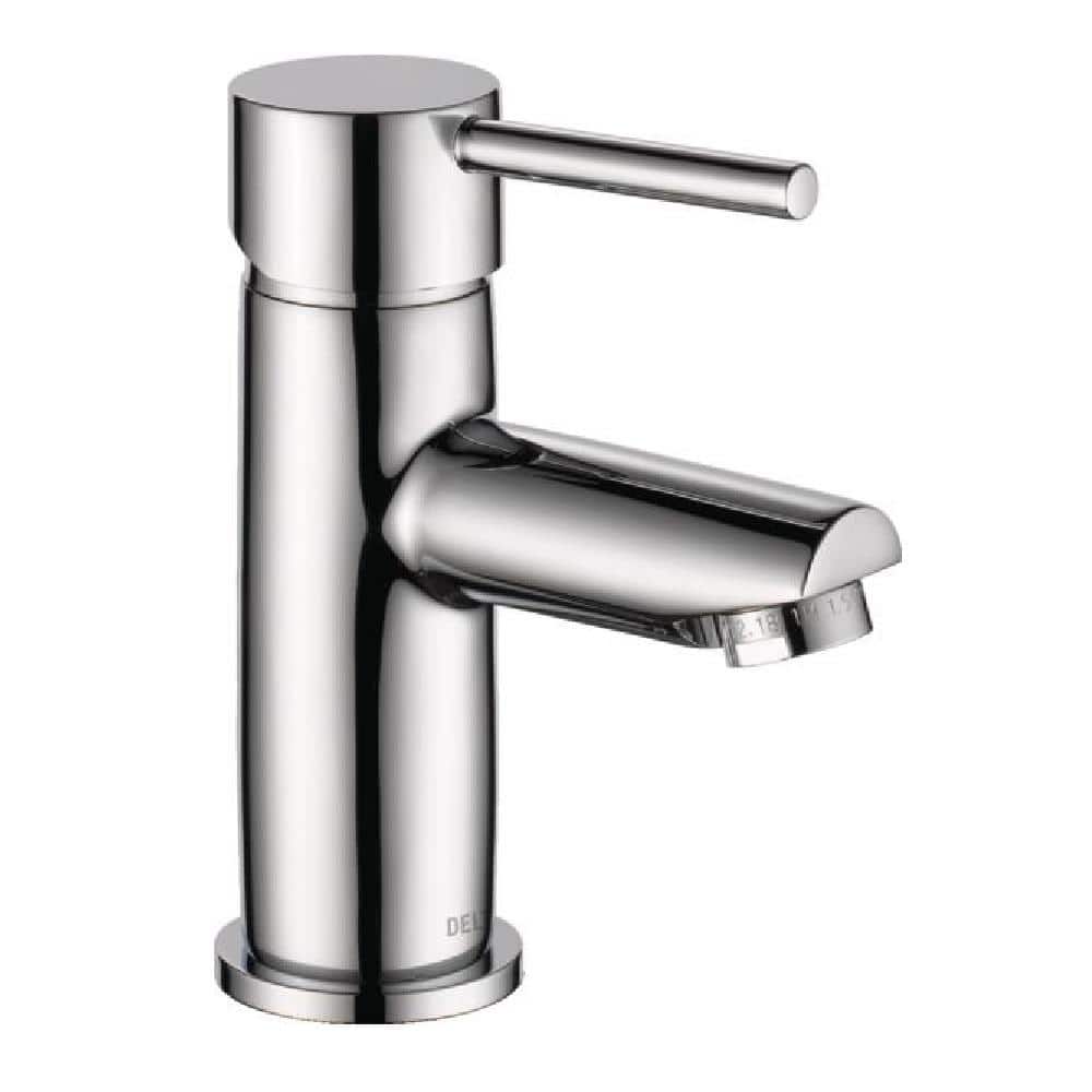 Chrome Single Handle Modern Bathroom Faucet with Drain Assembly