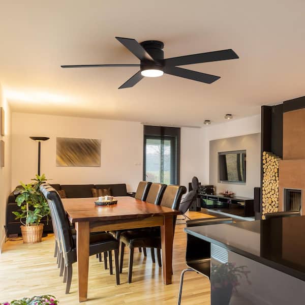 Breezary Hector II 52 in. Covered Outdoor Standard Black Flush