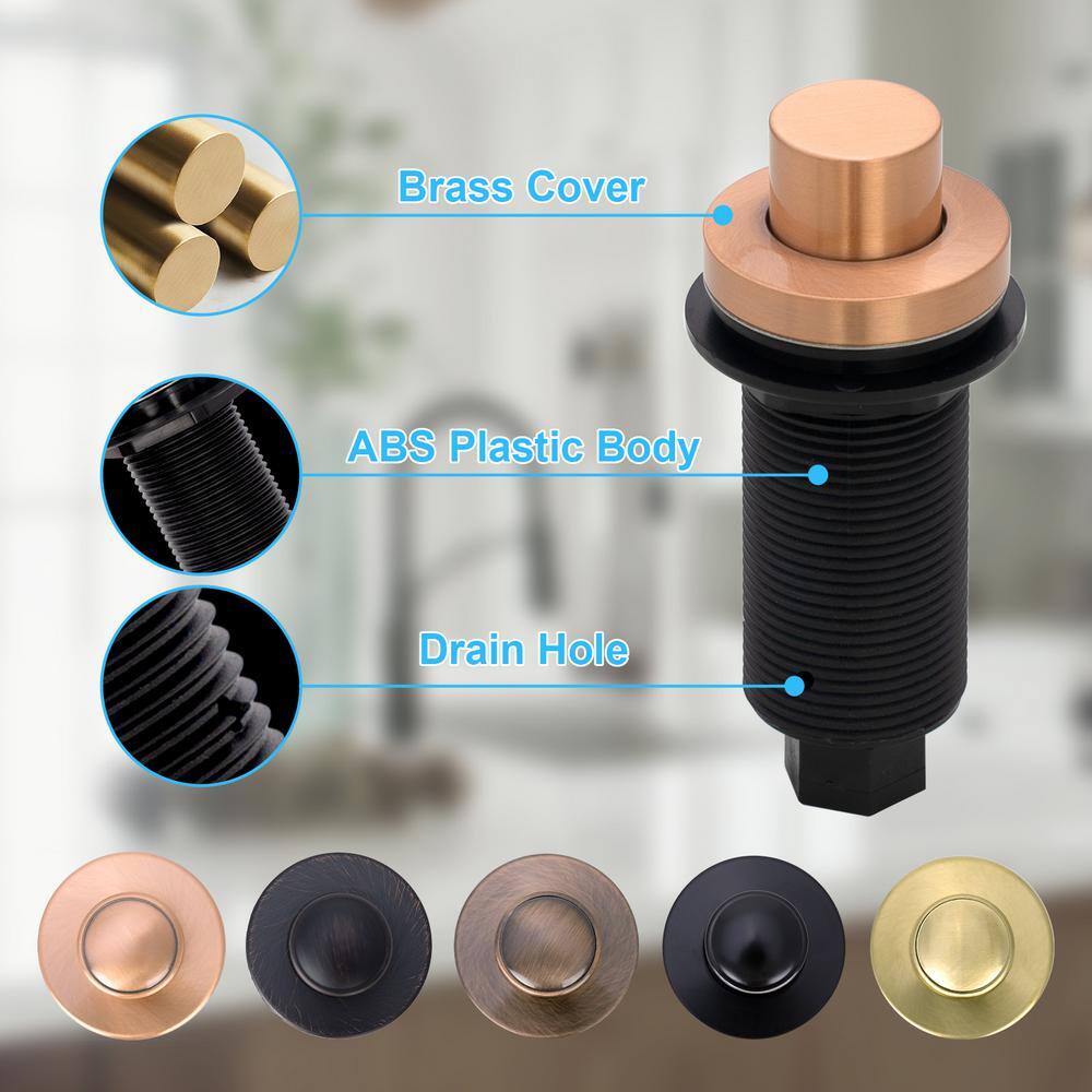 Antique Copper Garbage Disposal Air Switch Kit with Brass Button