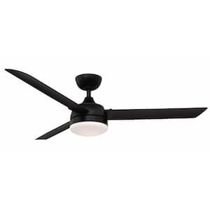 Xeno Wet 56 in. Integrated LED Indoor/Outdoor Black Ceiling Fan with Light Kit and Remote Control