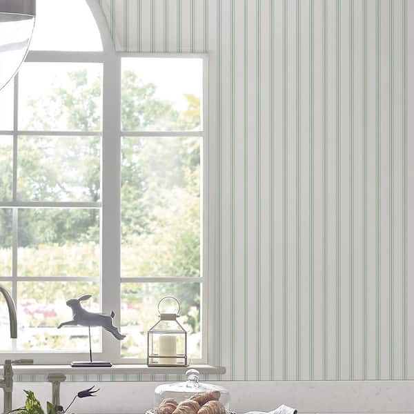 Farnworth Stripe Sage Green Matte Non Woven Removable Paste The Wall Wallpaper Sample
