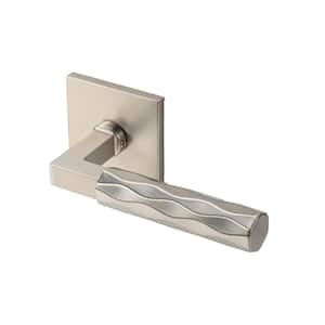 Hailey Satin Nickel Modern Hall/Closet Interior Door Handle with Square Rosette and Concealed Screws (Passage)