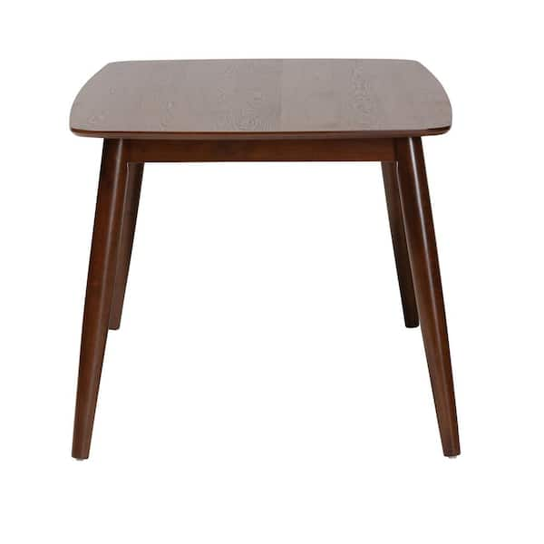 Baxton Studio Flora Walnut Brown Wood 4 Legs Dining Table Seats 6